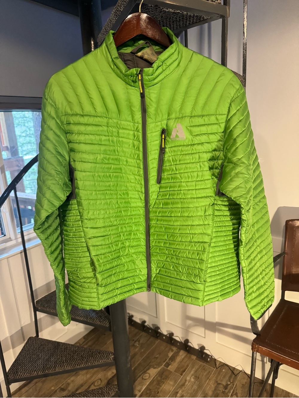 Eddie Bauer First Ascent Mens 800 Fill Down Jacket Green Puffer - Large
